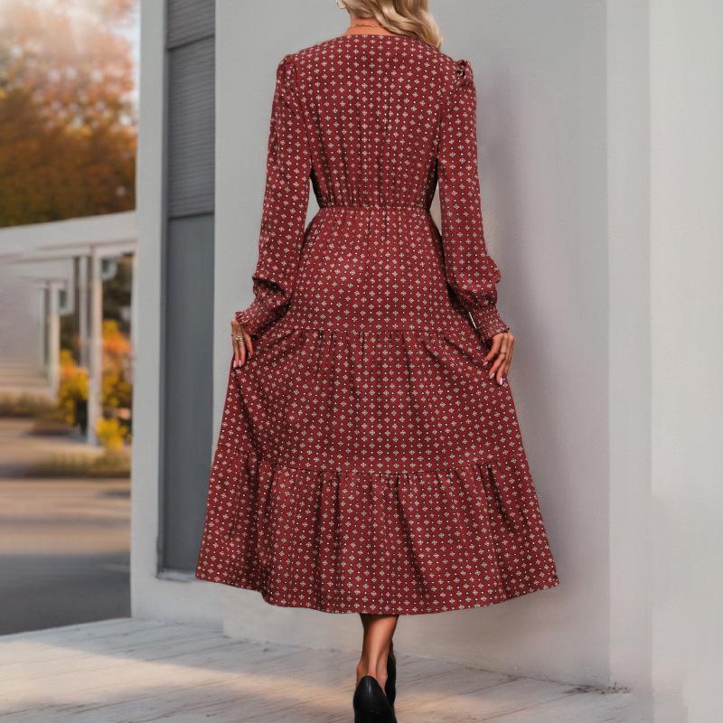 YYFS Women's Fashion Fall Winter Long Sleeve V-Neck Casual Dresses