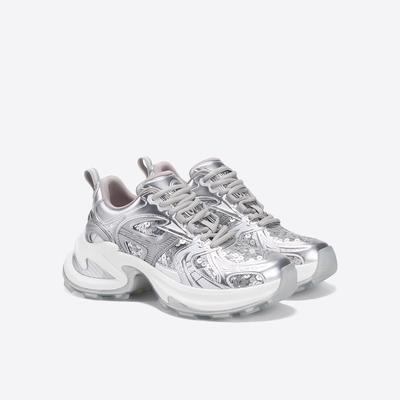 Серебряные блестки папины туфли женские летние новые модные толстые подошвы увеличивающие рост дышащие повседневные кроссовки