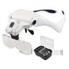 LED Head Magnifier 5 Interchangeable Lenses 1.0X To 3.5X Lighted Magnifying Glasses Battery Powered Head Mount Magnifying Glass