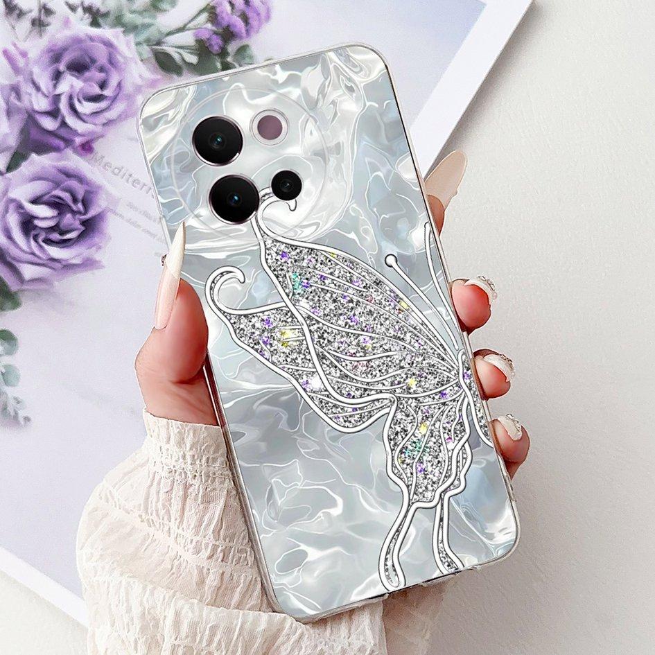 For Vivo V40 Lite 5G Case Transparent Silicone Soft TPU Back Cover Lovely Heart Case For Vivo V40Lite 5G V2341 Shockproof Bumper
