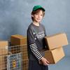 MQD Boys' Asymmetrical Stripe Color-block Long Sleeve T-Shirt