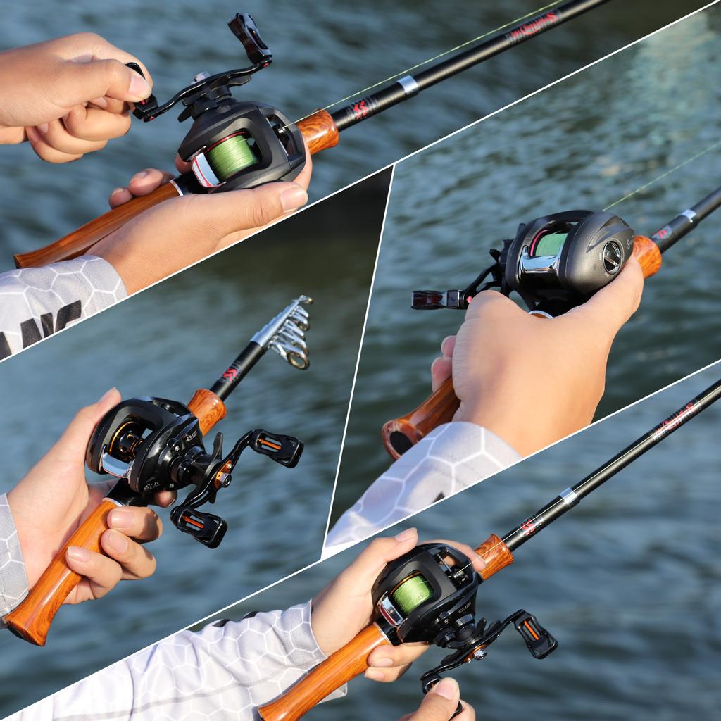 SOUGAYILANG Рыболовный набор, спиннинг, литейная удочка с спиннинговой катушкой, катушка для приманки, полный набор, сумка-переноска, приманка для лески
