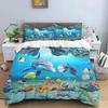 Постельный комплект с одеялом и рисунком морской жизни Ocean World, пододеяльник, наволочка, размер кинг, квин
