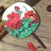 Двусторонний традиционный китайский веер с длинной ручкой и кистями, подходит для старинных костюмов, Ханьфу, классического танца и сценических выступлений