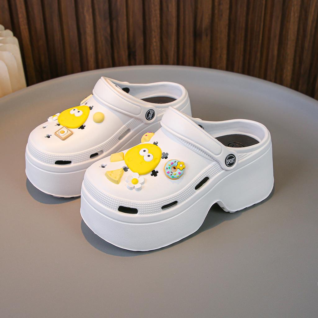 Мода Модные сандалии Diy на толстой платформе для женщин 2024 года, летние пляжные тапочки с толстой подошвой, женские нескользящие тапочки для сада на открытом воздухе