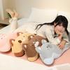Cream Cat Plush Pillow Ergonomic Body Pillow for Side Sleeping & Cuddling 80/100cm Soft Stuffed Animal for Bed And Sofa