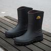 Fashion men's waterproof shoes rain shoes adult outdoor casual non-slip rain boots medium tube warm work shoes rubber shoes
