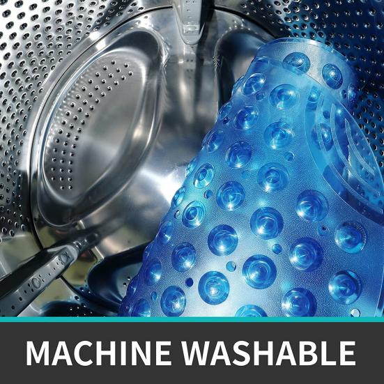 Противоскользящий коврик для ванны из ПВХ с массажной текстурой. Прочные присоски. Не имеет запаха. Устойчив к выцветанию. Легко моется. Коврик для ног для душа. Семейные поставки.