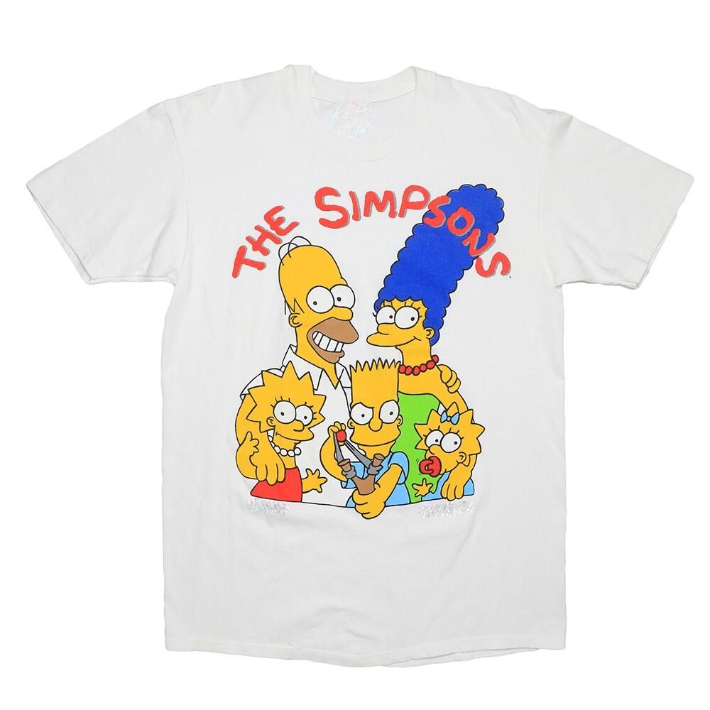 Vintage The Simpsons Family Heavy Cotton White All Size Unisex Shirt TR117
