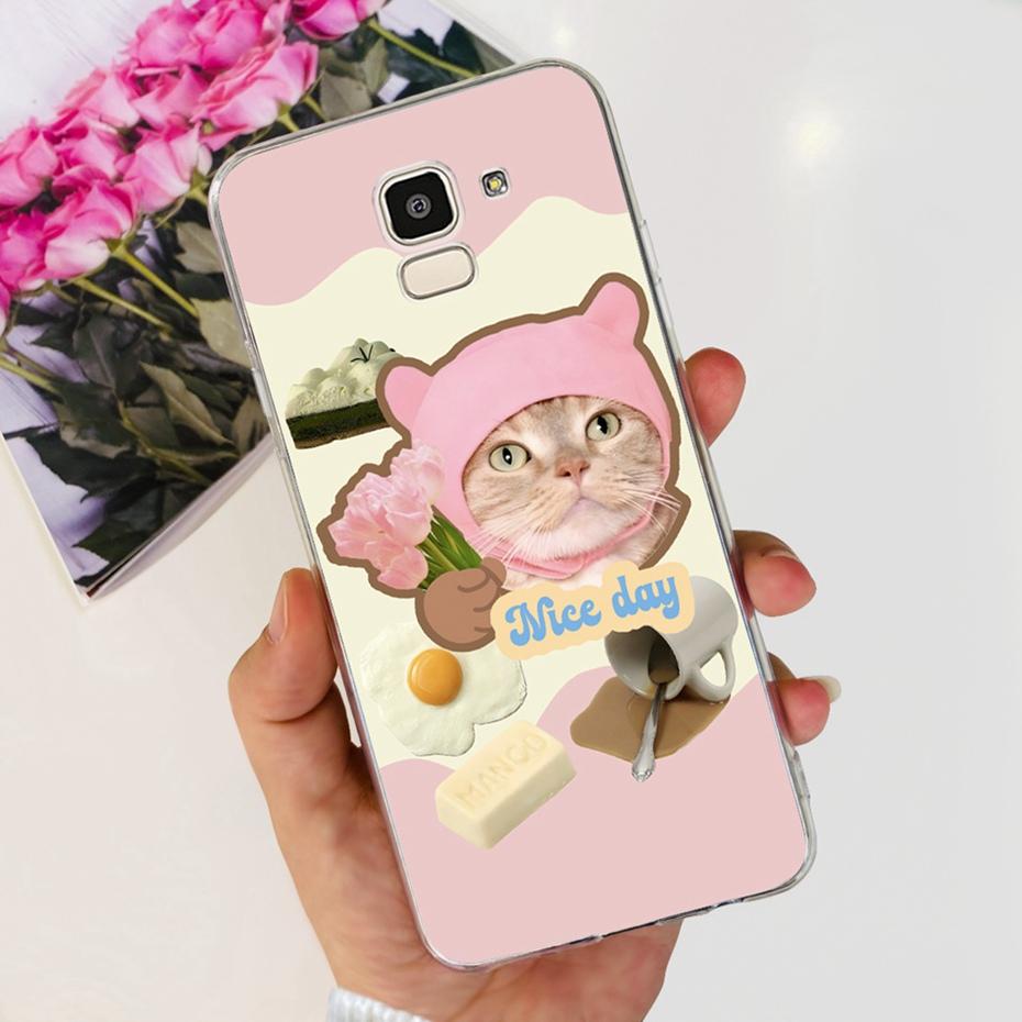 Красивый чехол с принтом для Samsung Galaxy J6 J6+ J600G J610G Мягкая силиконовая задняя крышка из ТПУ для чехлов телефона Samsung J6 J 6 Plus 2018