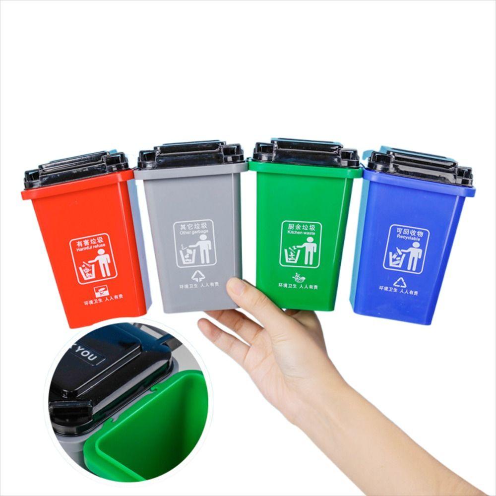 Органайзер для домашнего хранения, пластиковый мусорный бак, модель мини-корзины для мусора, ручка-органайзер, мини-мусорный бак