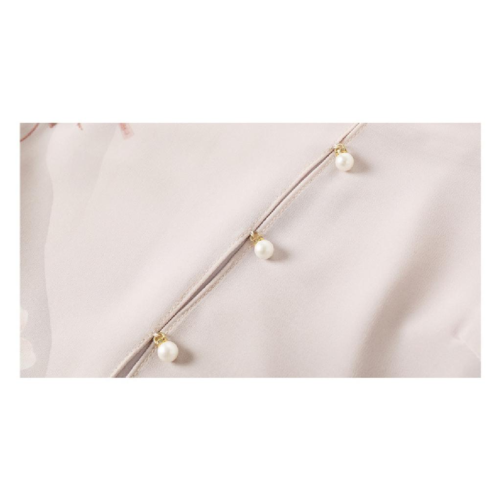 Летнее двухслойное шифоновое платье Cheongsam: Тонкое и дышащее платье с цветочным узором, идеально подходящее для элегантного и прохладного лета.