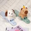 Capybara Slap Snap Wrap Wristband Bracelet Kawaii Animal Plushie Cute Dog Cat Plush Hand Ring Soft Toys Creative Funny Gift