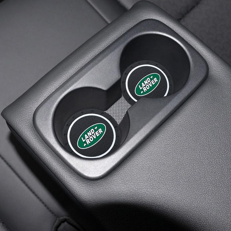 Car Non-Slip Coasters Auto Emblem Decoration Water Cup Holder Pad For Land Rover Range Rover Discovery 3 4 Freelander 2 Evoque YU3