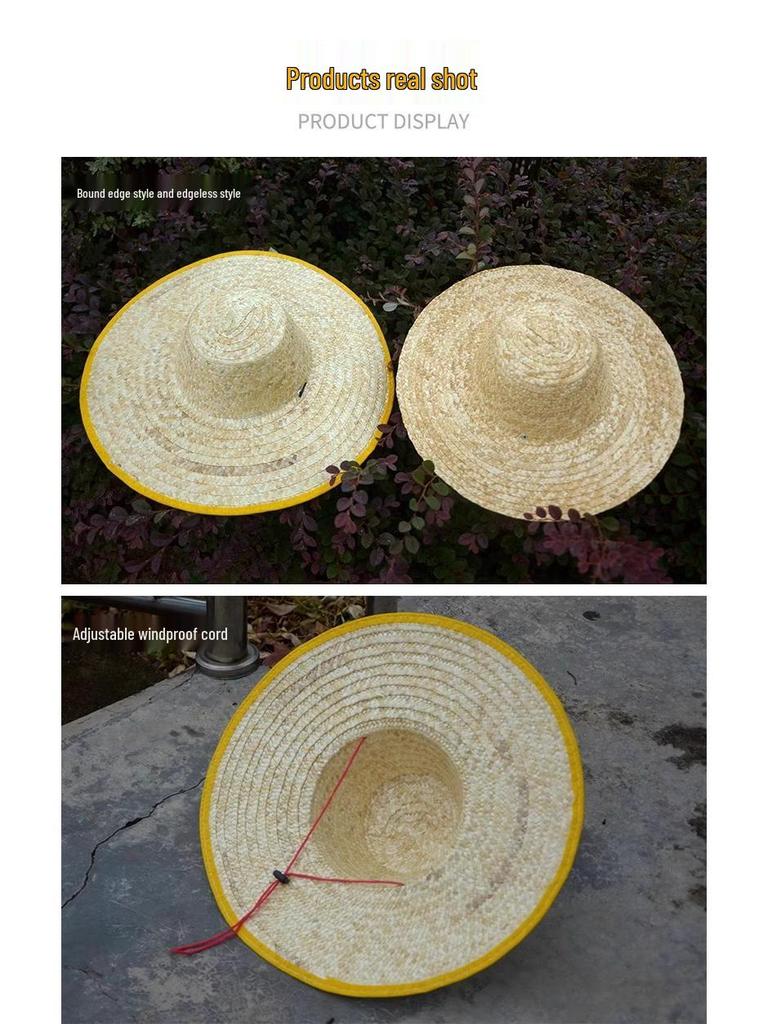 Farmer's Wide Brim Sun Hat: Outdoor Travel, Summer Protection, Tea Picking, Coolie Fishing Hat