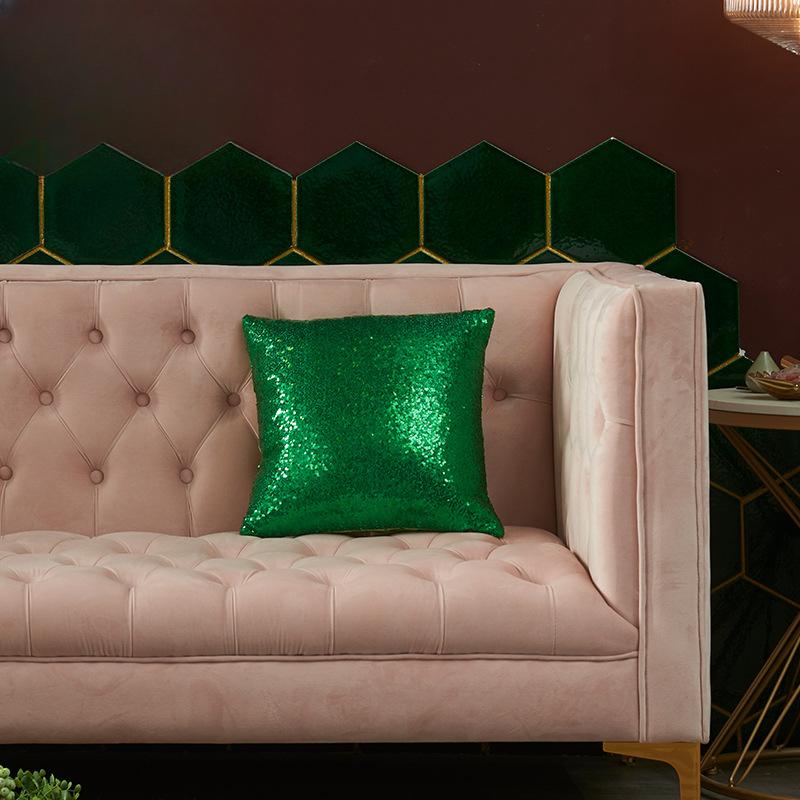 Gold Throw Pillow Covers Sequin Decorative Pillow Cases for Couch, Bed, Living Room, Christmas Sequins Cushion Pillow Cover