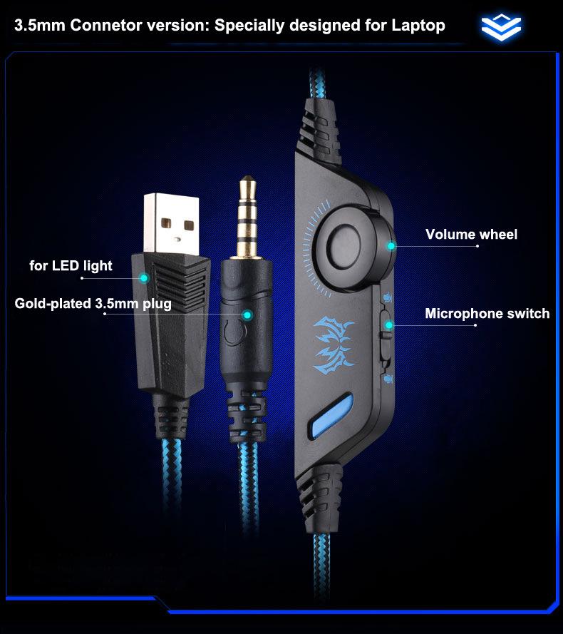 Inzhuo G9000 Трансграничная игровая гарнитура: 3,5 мм+USB, совместим с PS4
