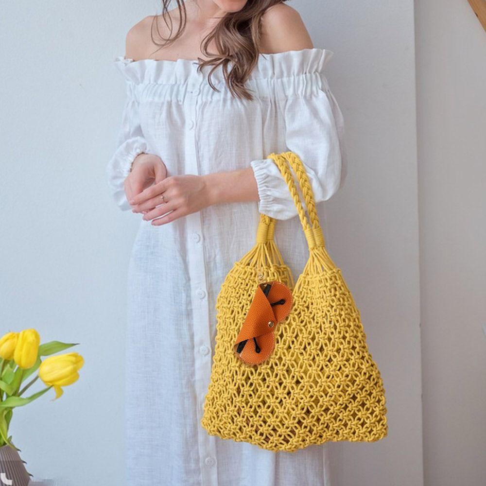 Симпатичные подвесные солнцезащитные очки из искусственной кожи, сумка для хранения очков для чтения, чехол для очков с тиснением личи, портативный держатель для очков для путешествий