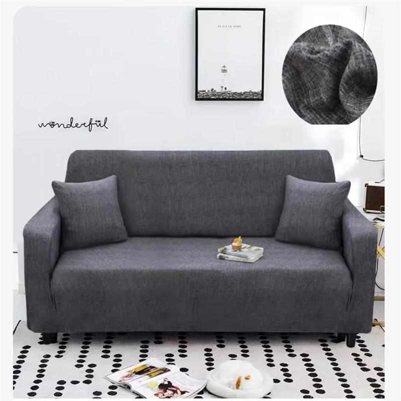 Эластичный универсальный чехол для одноместного, двухместного или трехместного дивана, в комплект входит защитный чехол для подушки.