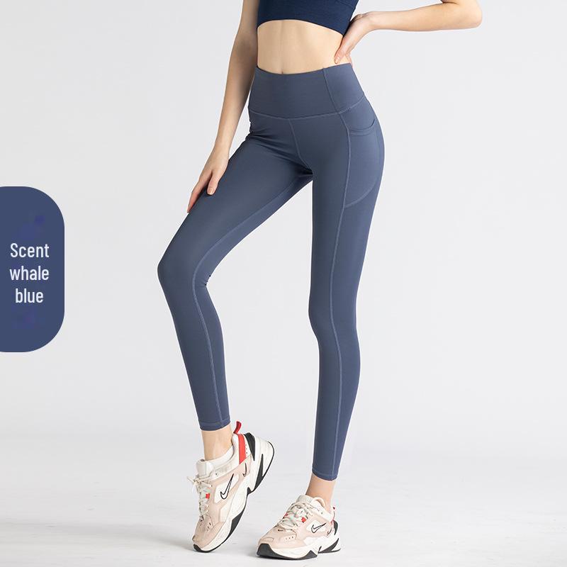 Женские штаны для йоги персикового цвета с высокой талией и подъемом бедер