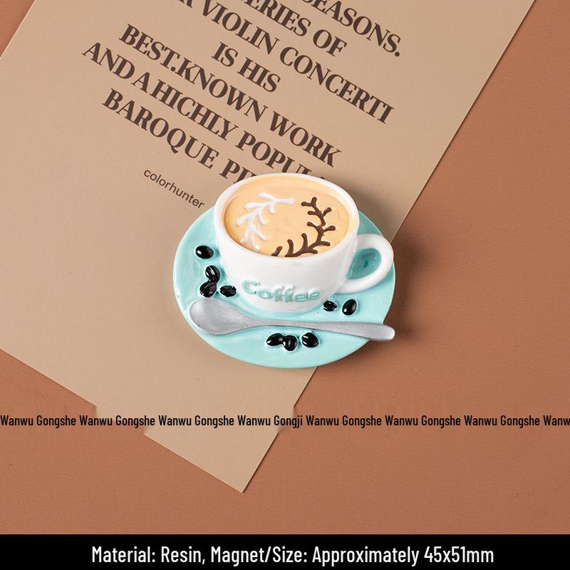 Скандинавский 3D Магнит на холодильник для игры в корейскую еду - Креативная кофейная серия