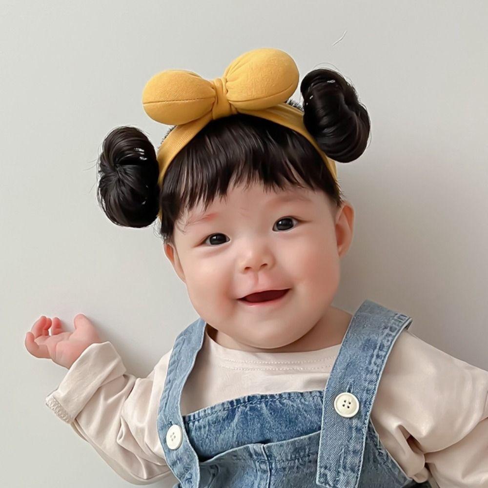 Милые детские повязки для волос парик бант младенец шиньоны челка повязка на голову реквизит для фотосъемки