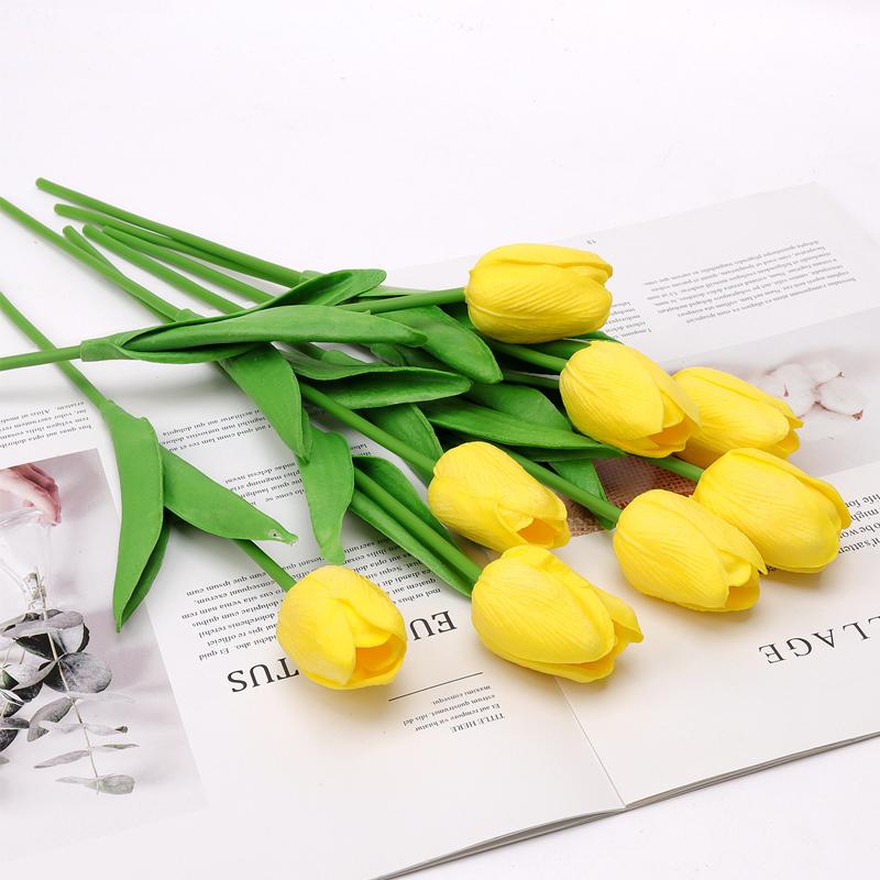 10XИскусственный ложный цветок тюльпана Поддельный букет цветов Домашний свадебный декор