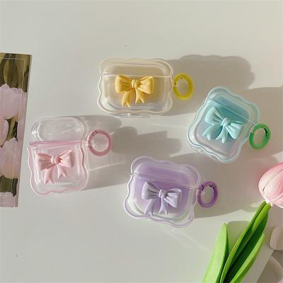 Чехол с 3D-милым бантом для Apple AirPods Pro, 2-й чехол, защитный чехол для беспроводных наушников Airpods 3 2 1, зарядное устройство с брелоком