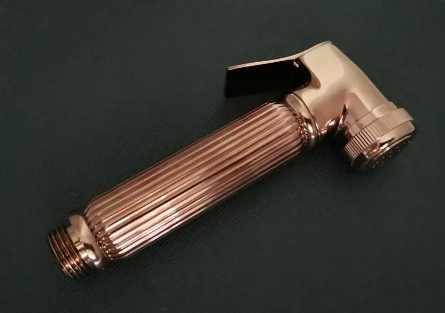Блестящий Розовое Золото латунный Bidet Sprayer ручной туалетный биде-спрей шаттаф набор медный ванная комната туалетный душ головка струйный набор BD040