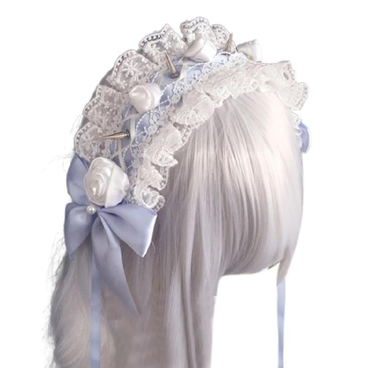 Панк Рок Головной убор с заклепками Крутой обруч для волос с бантом и шипами для музыкальных фестивалей и ночных клубов