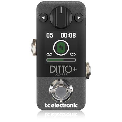 Компактная педаль Looper TC Electronic, 99 слотов, 60 минут, цветной дисплей, режим расширенного цикла LOOPER, черный DITTO+