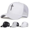 Unisex Cross Embroidery Baseball Net Caps Outdoor Adjustable Spring and Summer Casual Sunscreen Hat