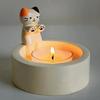 Creative Cute Kitten Candle Holder Cartoon Cat Aromatherapy Candle Holder Birthday Gift Ornament Halloween Decoration