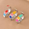 Hot-selling new products, personalized and trendy hip-hop three-color love upward opening design versatile ring