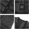 Men Women 10 Heating Zones Insulated Heated Vest USB Electric Charging Jacket Fishing Camping Outdoor Cold Resistant Washable Heated Vest