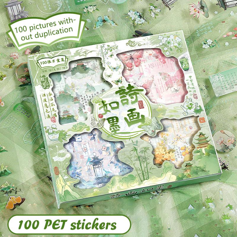 100 листов Модные наклейки с животными капибарами Водонепроницаемые наклейки для ручного учета Мультяшные милые наклейки для украшения блокнота