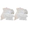 White Lace Wrist Cuffs for Women Short Sequined Tulle Fingerless Gloves Elastic Ruffle Wristband