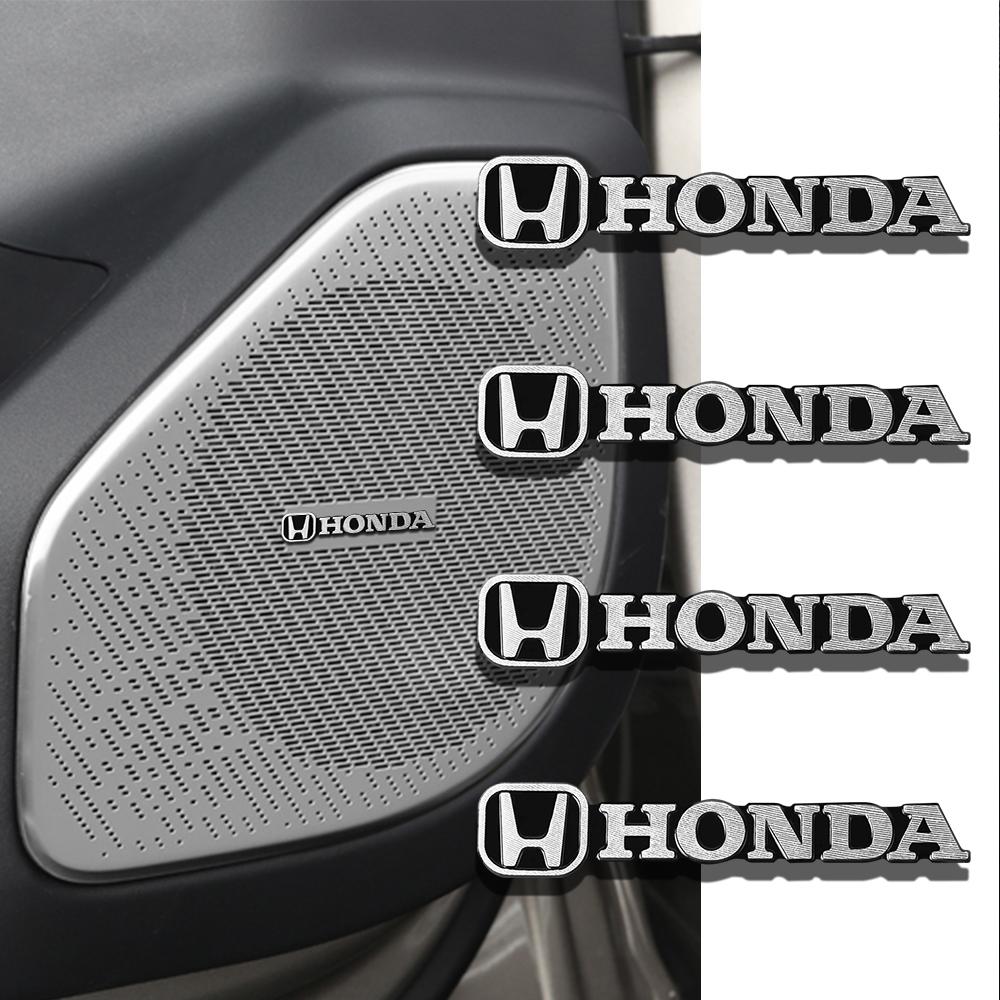AQW1 2/4pcs New Car Audio Decorate 3D Aluminum Badge Emblem Sticker For Honda Civic Fit Jazz Accord CRV HRV City Odyssey Passport