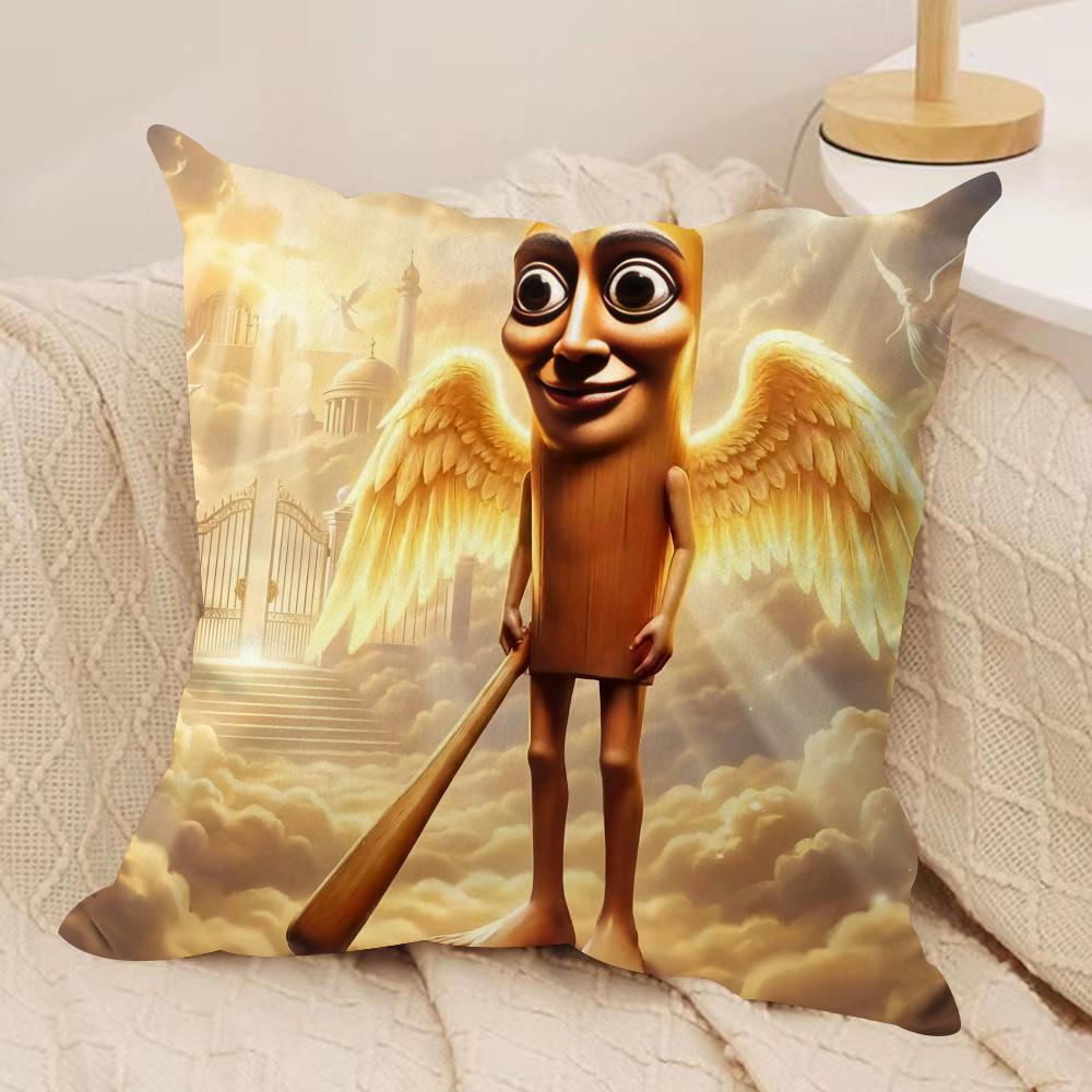 Tung Tung Sahur  Six Seven Cushion Cover Silky Short Plush Invisible Zipper Dustproof Sofa Pillow Case For Home Decor