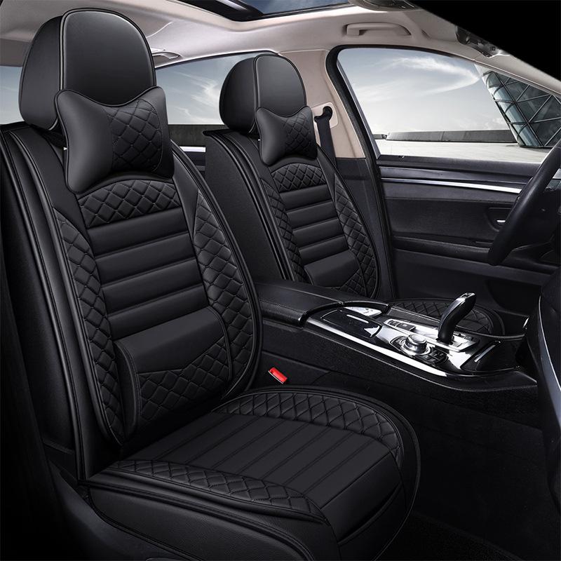5 мест, полный набор чехлов на автомобильные сиденья из искусственной кожи, чехлы на сиденья, универсальный защитный коврик для автомобильного кресла для седанов, внедорожников, интерьер