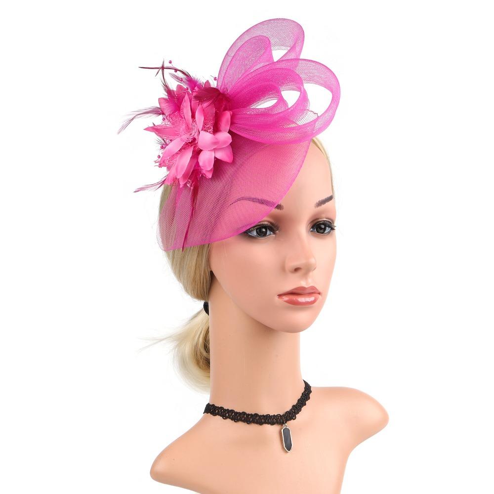 Luxury Fascinator Headdress British Retro Bridal Mesh Ribbons Cap Girls