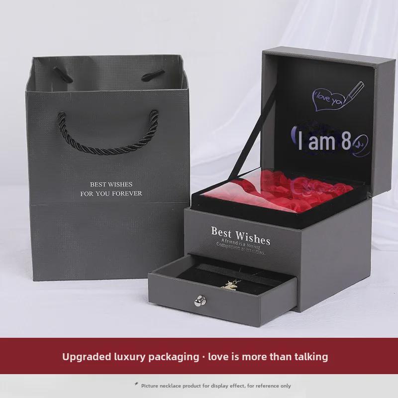 «Подарочная коробка ко Дню святого Валентина с 520 розами, ожерельем и браслетом для девушки»