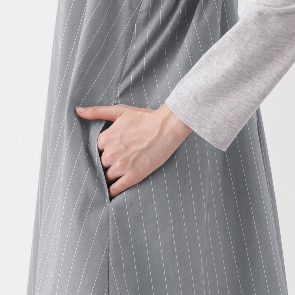 MUJI Широкая майка-топ серая размер BC2L9A5S женское быстросохнущее платье, полоска, L,