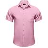 Mens Red Fashion Short Sleeve Dress Shirts Regular Fit Casual Button Down Shirts