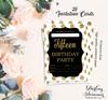 Darling Souvenir Black Birthday Invitation Card Printable Elegant Fill or Write In Blank Party приглашает 28 шт. 5x7