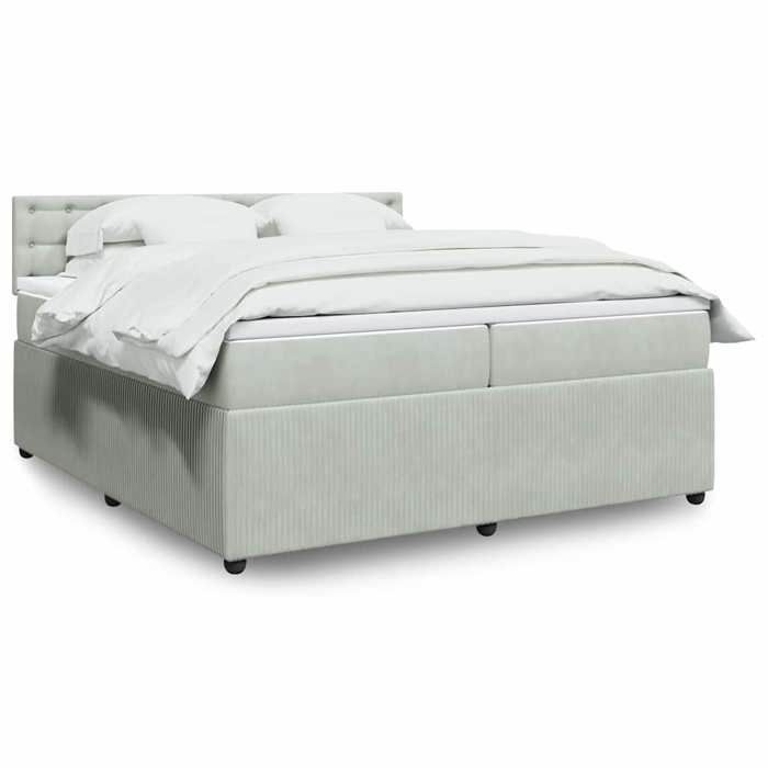 Maison Exclusive - Sommier à lattes de lit et matelas Gris clair 200x200cm Velours