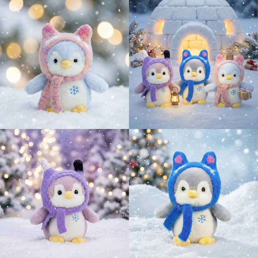 Penguin Keychain Plush Toy With Soft Cotton Filling For Bag Decoration And Gift