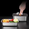 Stainless Steel Lunch Bento Box with Lid Sealed Food Fruit Storage Container Refrigerator Fresh-Keeping Boxes Kitchen Tableware