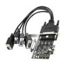 PCIe 4-портовая последовательная адаптерная карта RS232 с кабелями-разветвителями для компьютеров с низкопрофильным слотом