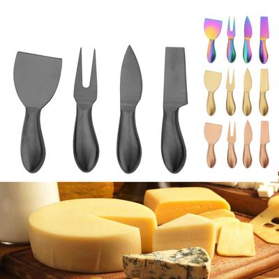 4 шт., нож для резки сыра, набор для нарезки, мини-нож, вилка, столовые приборы из нержавеющей стали, лопаточка для масла, инструменты, кухонные ножи для сыра, набор